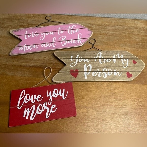 Other - Valentine’s Day Bundle of 3 Rustic love signs Wall decor